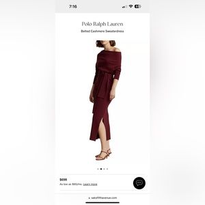 Polo Ralph Lauren cashmere Belted sweater dress